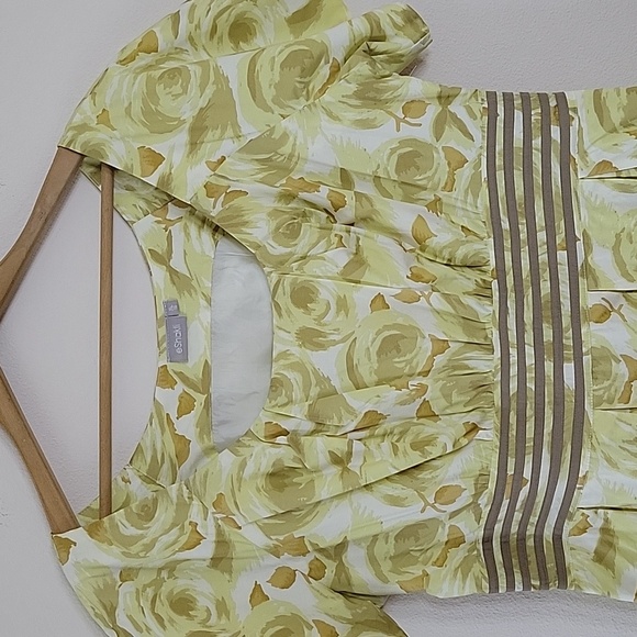 Eshakti Yellow Floral Short Sleeve Dress Size 16/XL - Picture 2 of 10